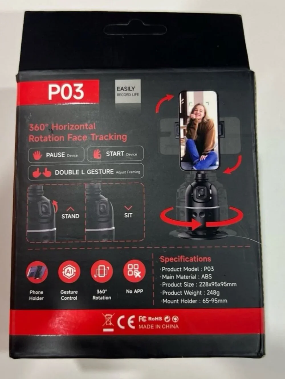 P03 Auto Face Tracking Desktop Gimbal